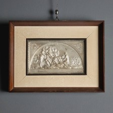Bassorilievo Antico su Metallo Firmato Giuseppe Ferraris XIX Secolo Originale