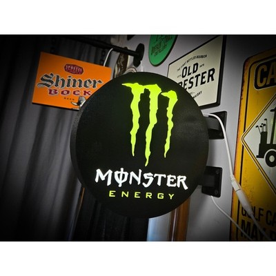 MONSTER ENERGY 9 Inch Light Box LED Sign 3D Printed Wall Decor Man Cave
