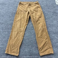 Dickies Carpenter Pants Mens Size 33x34 Brown Canvas Relaxed Workwear Stains