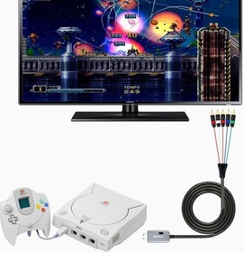 Dreamcast Component Cable Adapter Supports RGBS/VGA to Component Video (3RCA)