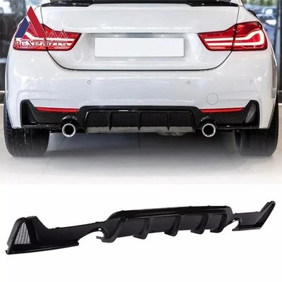 Fits 2014-2020 BMW F32 F33 F36 428i 435i M-Sport Glossy Black Rear Diffuser Lip