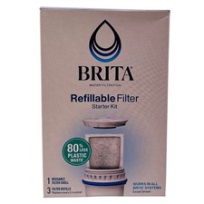 Brita Refillable Water Filter Starter Kit Reusable Shell  Refills New