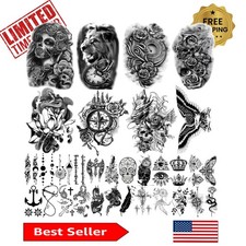 Creative 32 Piece Set of Waterproof Temporary Tattoos - Pain-Free Body Art