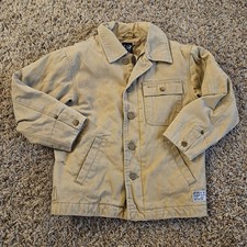 Gap Utility Field Jacket Boys Size S 5-6 Brown Button Up Pockets Collared