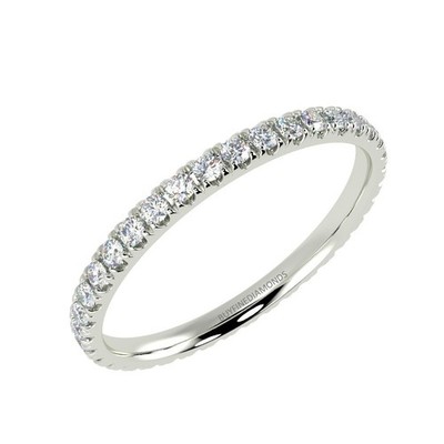 Natürlicher runder Diamant-Ewigkeitsring 0,50 kt F/VS voller 950 Platin
