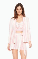 Parker Daren Pink Striped Blaze Jacket 100% Linen Candy Stripe Sz S Nwt $298