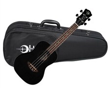 LUNA Vintage Mahogany Concert UKULELE new - Black Satin w/ Light Case