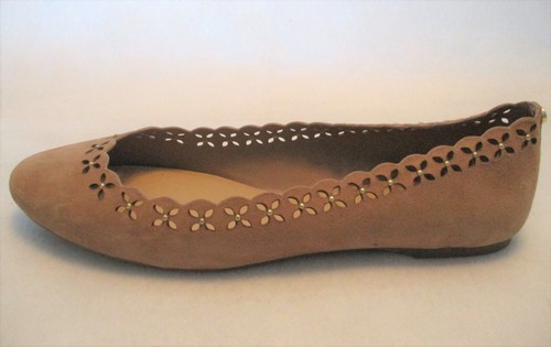 Michael Kors THALIA Ballet Pisos Caqui Oscuro Gamuza Floral Tachuelas CORTADAS Zapatos 11M - Imagen 3 de 8