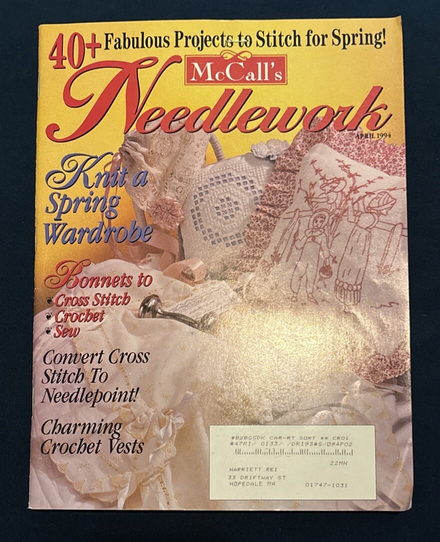 Vintage McCall's Needlework Cross Stitch Magazine April 1994