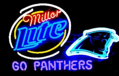  Carolina Panthers Lite Beer Neon Sign 19x15 Lamp Beer Bar Pub Room Wall Decor