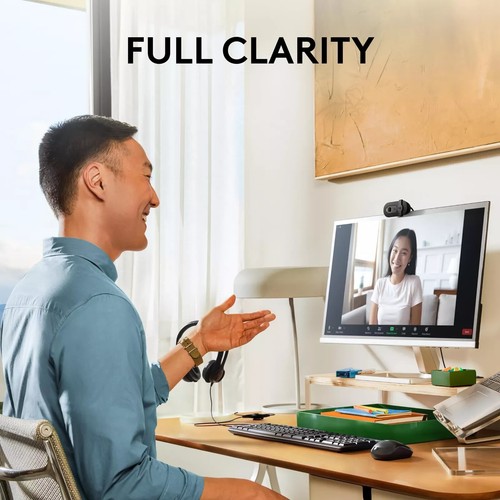 Logitech Brio 101 Full HD 1080p Webcam Auto-Light Balance ~ Brand New With Seal! - Afbeelding 2 van 9