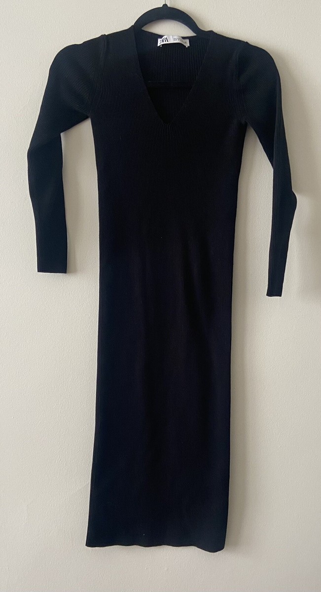 knee length dresses for ladies Zara Blue Sleeveless Halter Ruched Pencil Bodycon Midi Formal Cocktail  Dress L