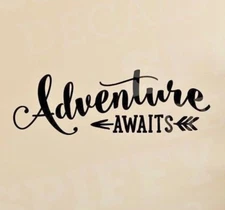 Adventure Awaits Arrow Vinyl Wall Decal Decor Design Sticker Lettering Quote
