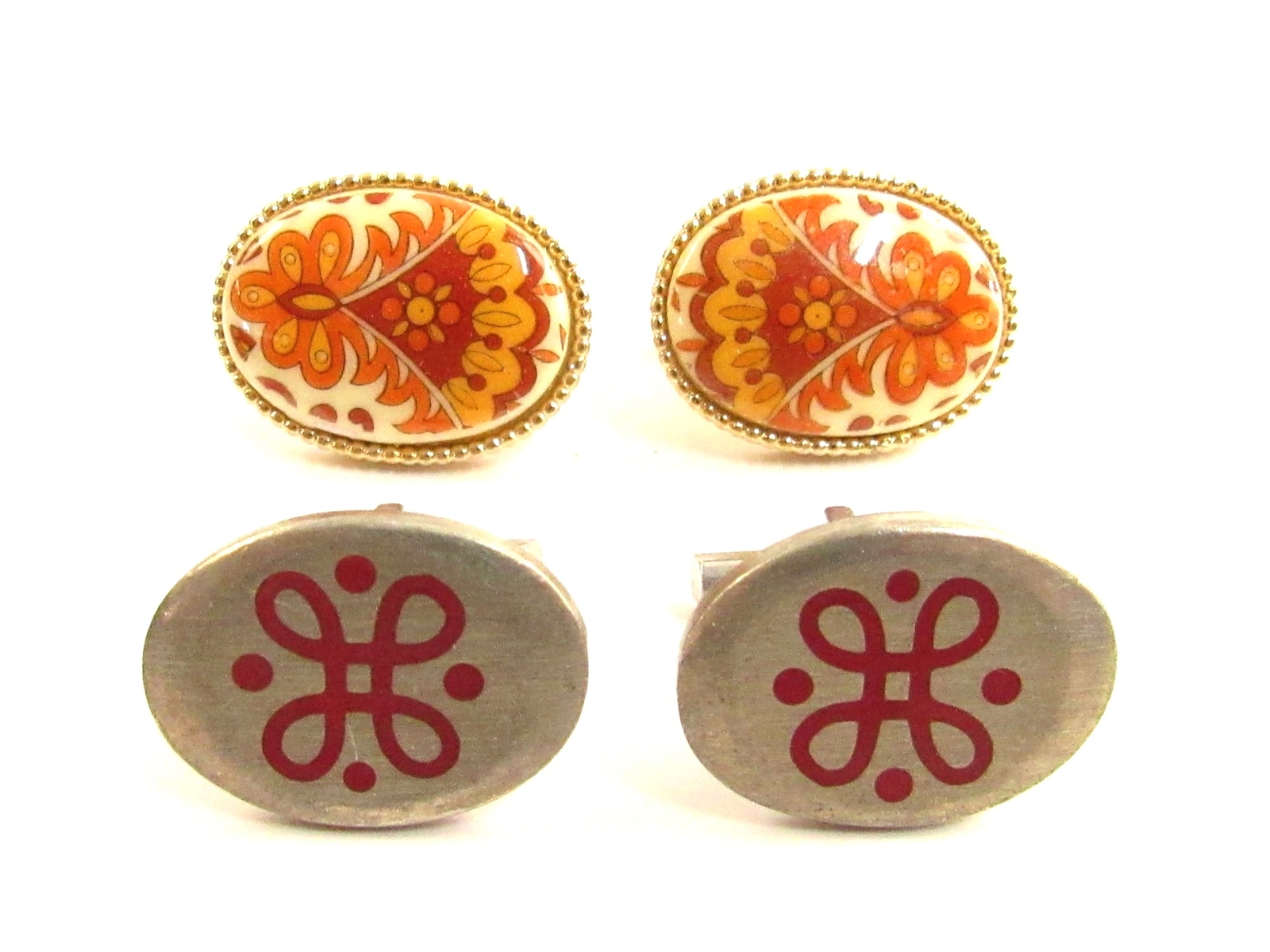 Bold Swank Marco Polo and Rune Tennesmed Swedish Pewter Cufflinks JA593