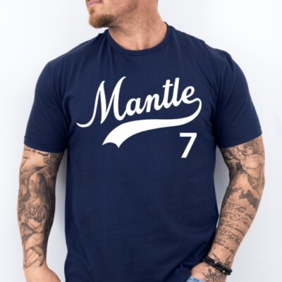MANTLE 7 | New York Baseball HOF themed Soft Ring Spun Pre-Shrunk Cotton T-Shirt