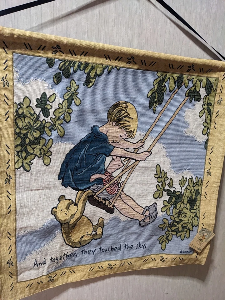 DISNEY CLASSIC Pooh Winnie The Pooh Christopher Robin Tapiz GOODWIN Lote de 2 Foto 3 de 4