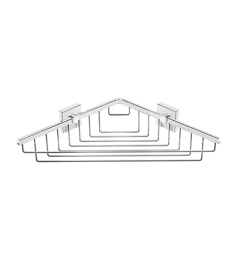 Cesta de jabonera en rejilla esquina baño pared acero inoxidable neoclásico USCT Foto 2 de 4