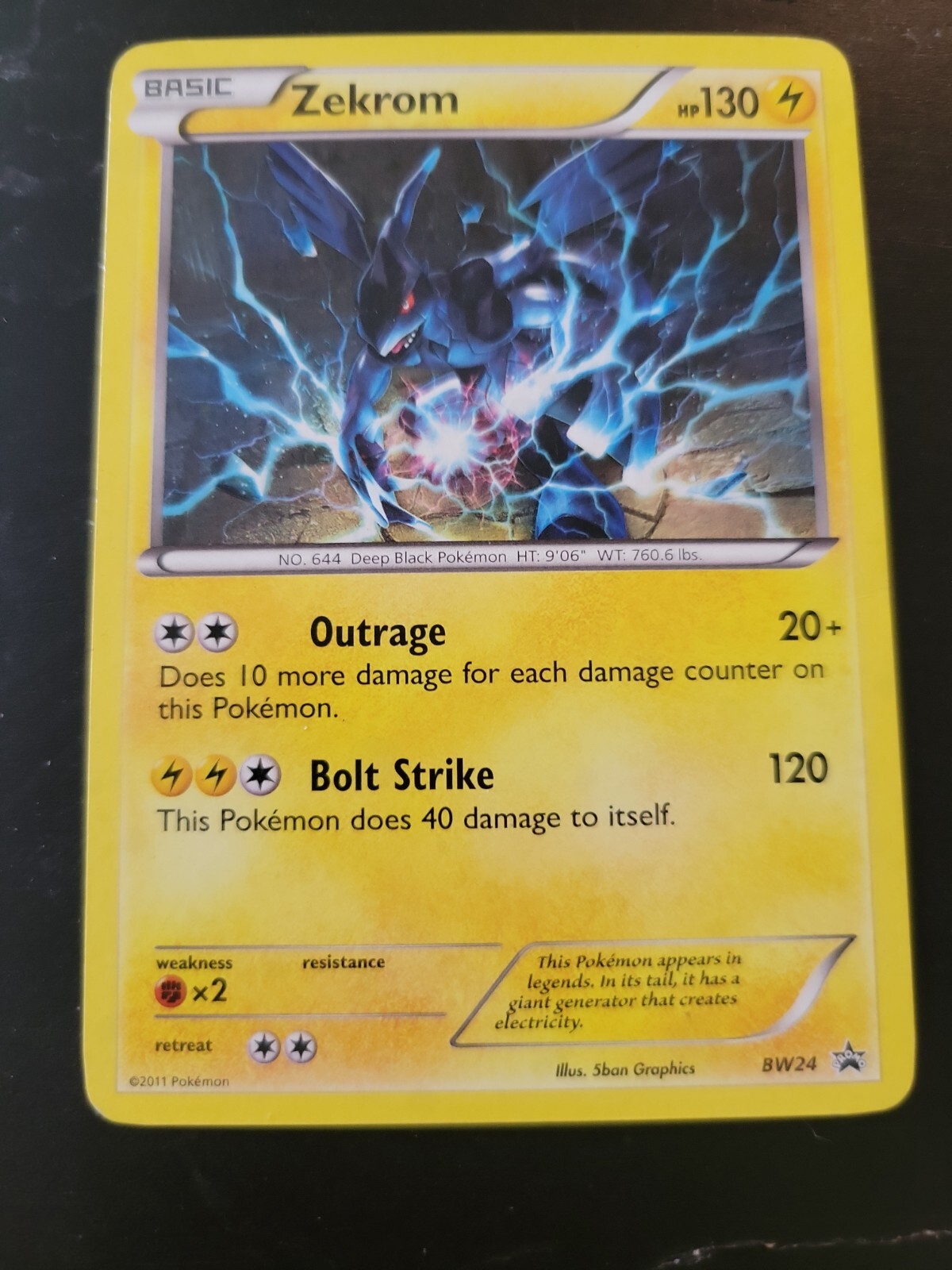 Pokemon Card Black Star Promo - 2011 Zekrom BW24