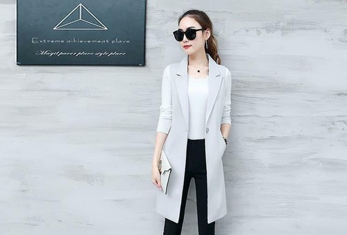 Women Sleeveless Lapel Coat Long Cardigan Jacket Suit Elegant Waistcoat Vest NEW - Picture 5 of 14