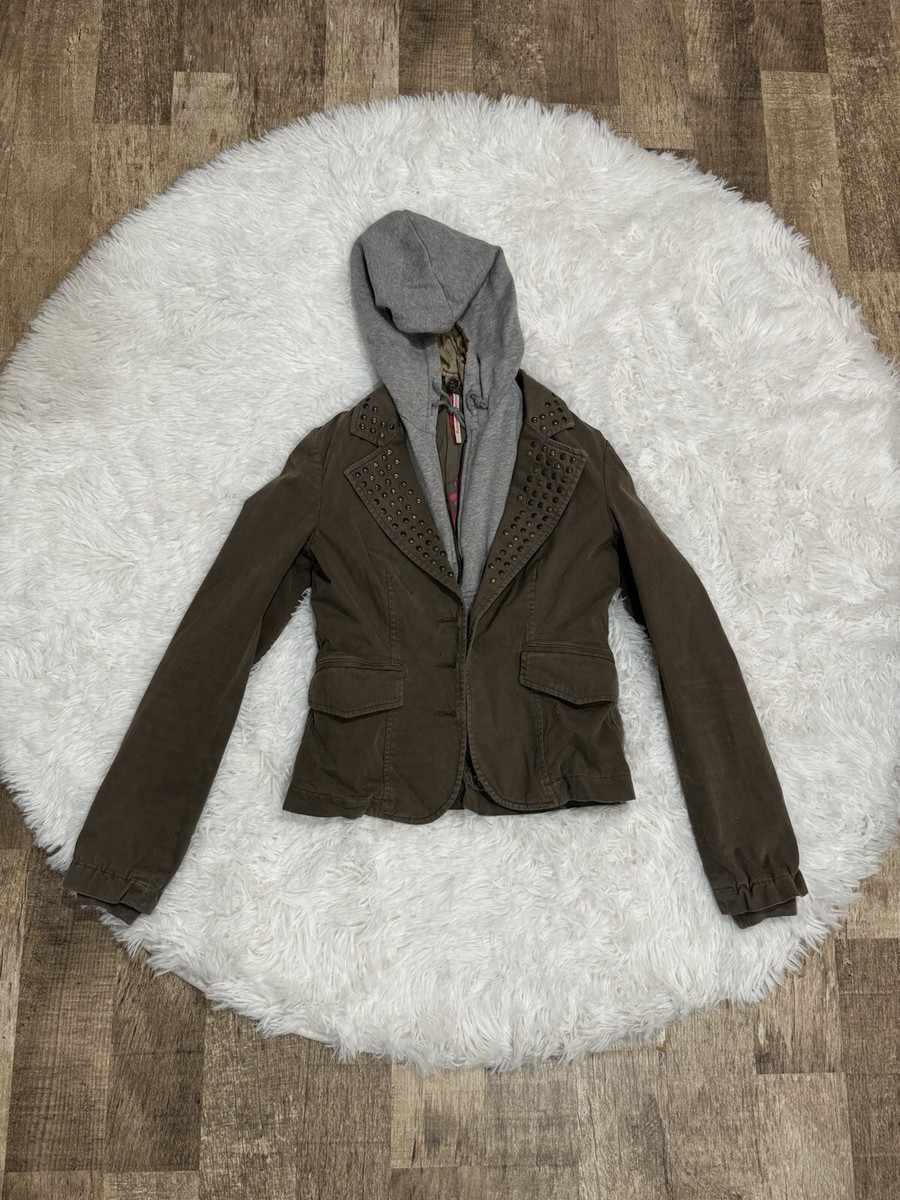 Y2k whimsygoth fairy Pinko Sunday Morning vintage hooded blazer jacket XS S