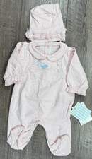 Baby Girl Clothes New Preemie 2pc Le Top Pink Bird Footed Outfit W/Bonnet