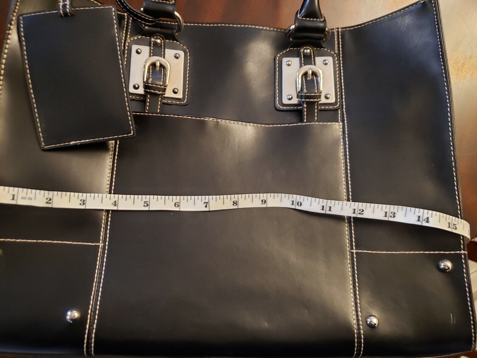 Wilsons Leather Briefcase Black Work Bag Travel B… - image 4
