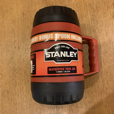 Stanley Heatkeeper Lebensmittel Glas 17oz 0,5 Ltr Rot Brandneu mit Löffel Flachmann Suppe