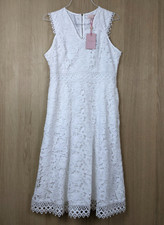 NEW Ted Baker 4 US 10 Midi Dress White Questy Lace Pockets Bridal Shower Wedding