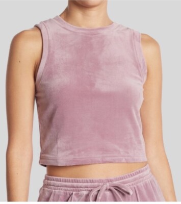 Abound Velour Crop Top Sleeveless Tank In Purple Morn Size 2X