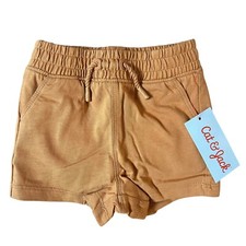 Cat  Jack Shorts Elastic Waist Drawstring Yellow Rust Boys 3-6M NEW