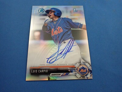 Bowman Chrome Prospects 2017 Autograph Auto Refractor Luis Carpio 223/499