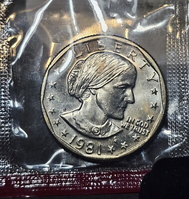 1981 P D & S Mint Cello BU UNC Susan B Anthony Dollars 3 US Coin Set ...