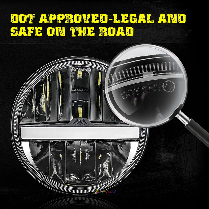 Par más brillante de faros LED halo redondos de 7 pulgadas DRL giro para Chevrolet Bel Air Foto 4 de 4