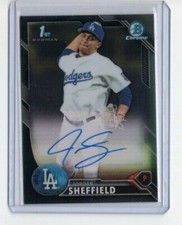 JORDAN SHEFFIELD 2016 Bowman Chrome Draft Black Refractor AUTO RC #/75