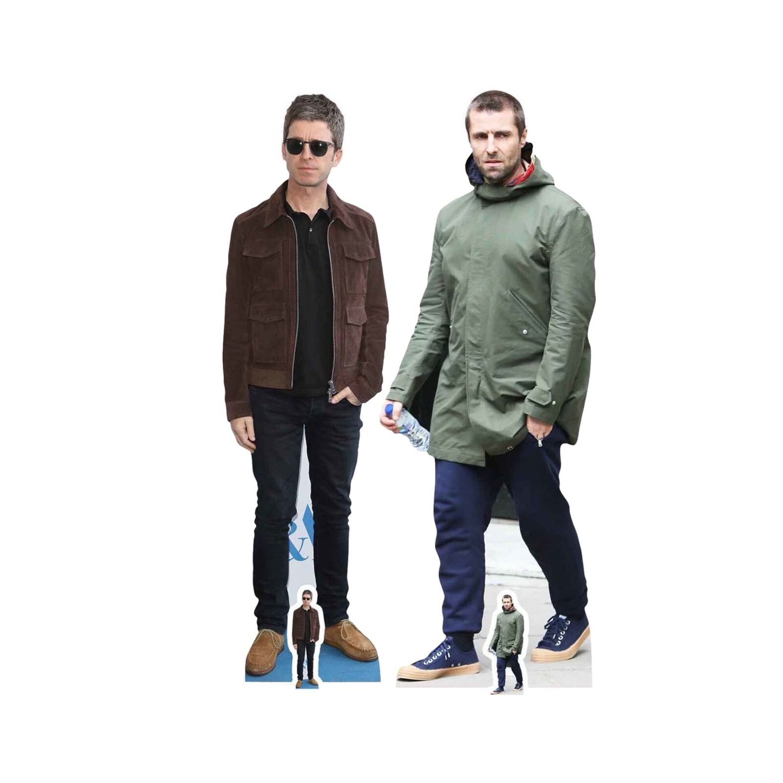 Gallagher Brothers Noel and Liam Lifesize Cardboard Cutout Twin Pack Free Minis