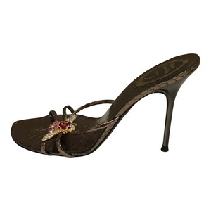 bronze metallic sandals