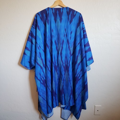 Chloe Oliver Woven Kimono Swimsuit Cover Up Cerulean Blue Small Beach Summer NEW - Picture 5 of 8