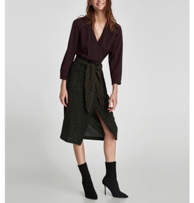 polka dot print midi dress zara Zara Women Polka Dot Print Dress 4886/086