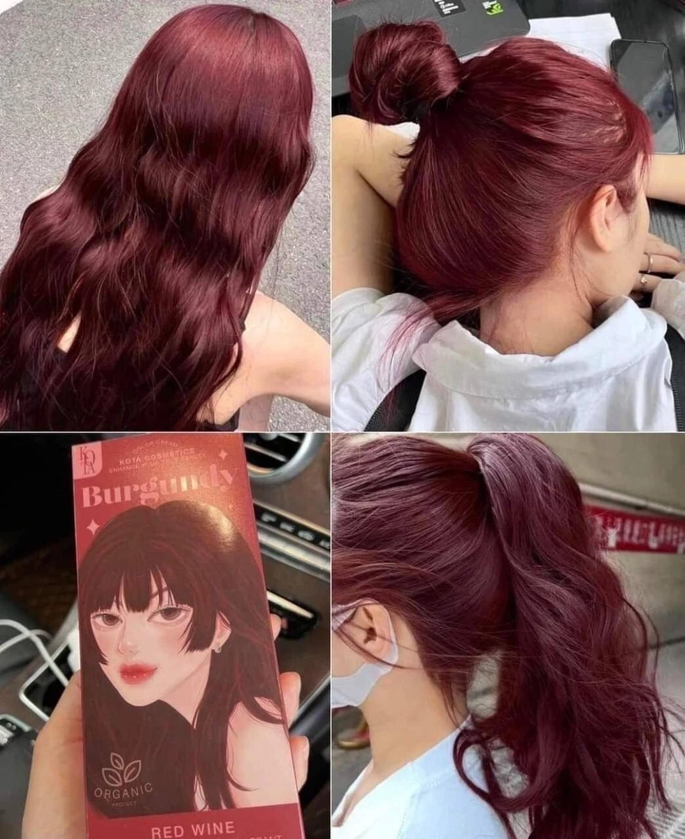 KOTA Dye Cream Permanent Hair RED WINE color Organic Fashion Modern Style