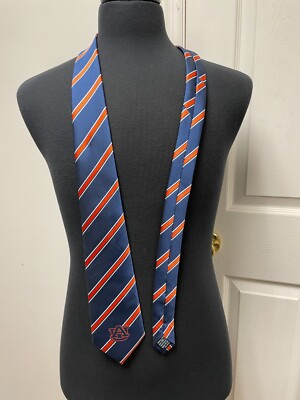NWT Auburn University Tigers Mens Neck Tie Logo Eagles Wings Blue