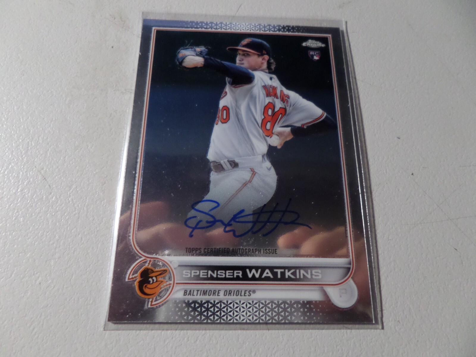 2022 Topps Chrome Rookie Auto #RA-SW Spenser Watkins - Baltimore Orioles