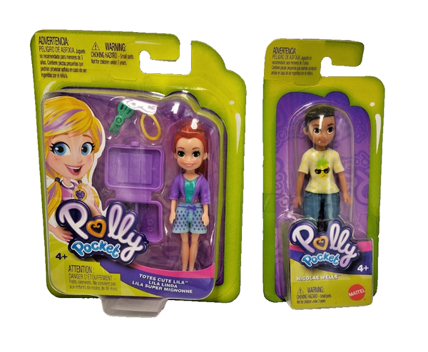 Polly Pocket Set - Figur Lila Linda + Nicolas Wells - Neu Ovp #-image