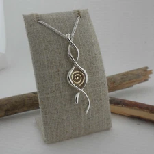 Sterling Silver & 10K Celtic Spiral Pendant 18" Chain by Keith Jack Gift Boxed