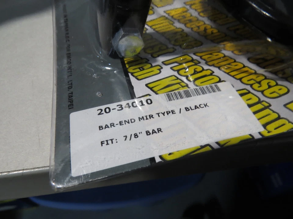 NUEVO EMGO Espejo de extremo de barra negro Se adapta a: Barra de 7/8" 20-34010 Foto 2 de 4