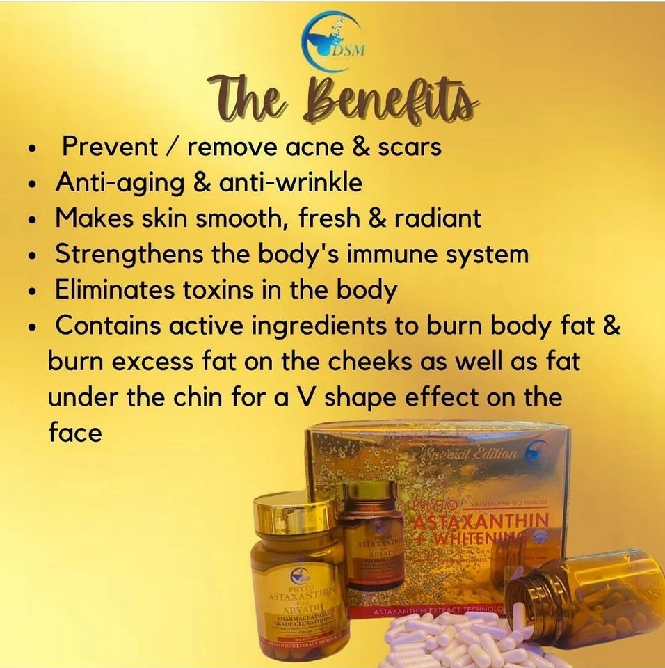 Phyto Astaxanthin Plus 30 cápsulas envio original da Malásia pele brilhante + presente grátis - Imagem 3 de 3