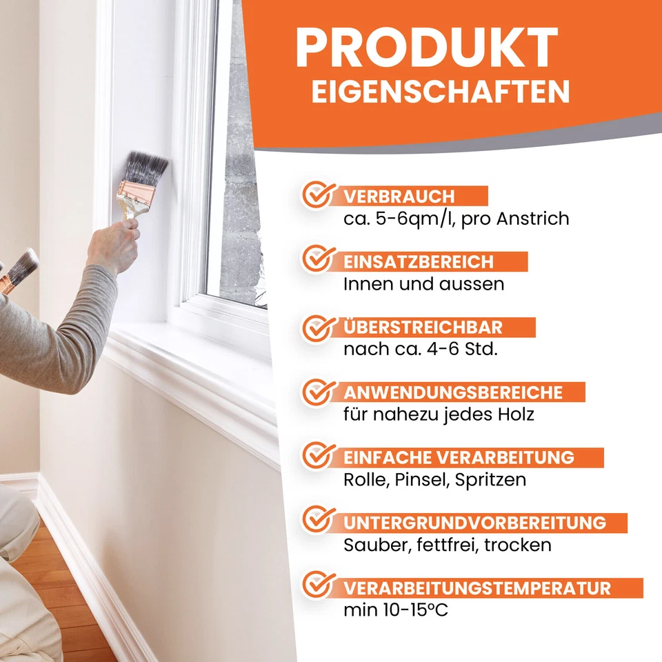 1-10L Holzfarbe Holzlack Wetterschutzfarbe Holzschutzfarbe Innen&Außen LS-420✔️ - Bild 2 von 4