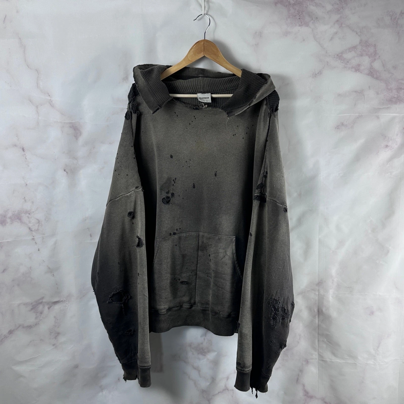 Readymade Green Double Face Thrashed Thermal Hoodie Size L Japanese Streetwear
Opens in a new window