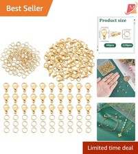 Jewelry Making Kit Lobster Claw Clasps Stainless Steel Jump Rings 6mm Gold