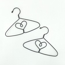 Pleasant Company American Girl Heart Wire Hanger Black Travel Trunk VTG Set of 2