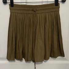 ZARA Women  s Olive Green Drawstring Mini Skirt Size S